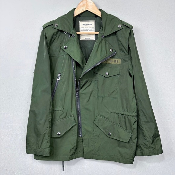Zadig & Voltaire Keys‎ Jacket Anorak Olive Green Size S Military Lightweight - Picture 1 of 10